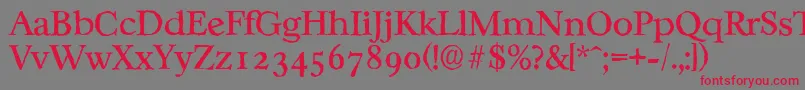 Czcionka CasablancaantiqueRegular – czerwone czcionki na szarym tle