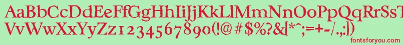 CasablancaantiqueRegular Font – Red Fonts on Green Background
