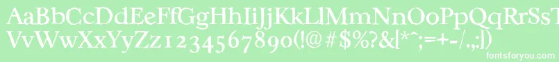 フォントCasablancaantiqueRegular – 緑の背景に白い文字