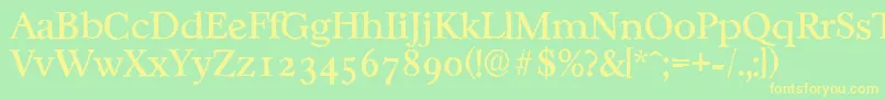 CasablancaantiqueRegular Font – Yellow Fonts on Green Background