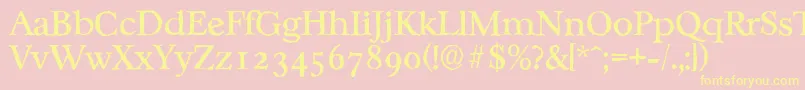 CasablancaantiqueRegular Font – Yellow Fonts on Pink Background
