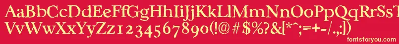 フォントCasablancaantiqueRegular – 黄色の文字、赤い背景