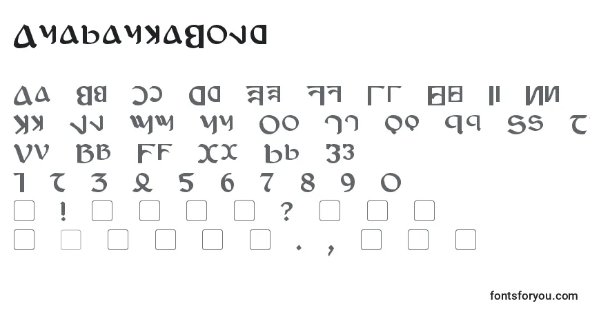 A fonte AnayankaBold – alfabeto, números, caracteres especiais