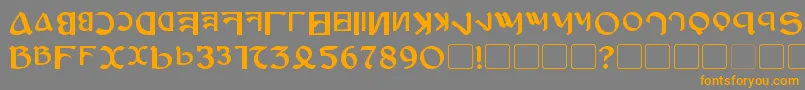 フォントAnayankaBold – オレンジの文字は灰色の背景にあります。