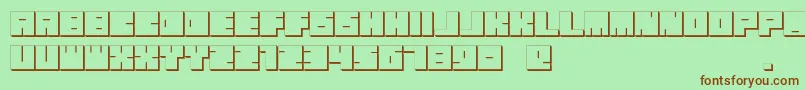 フォントOkiExtrude – 緑の背景に茶色のフォント
