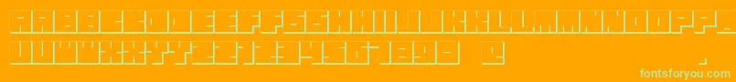 OkiExtrude Font – Green Fonts on Orange Background