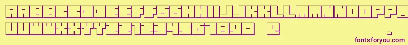Police OkiExtrude – polices violettes sur fond jaune