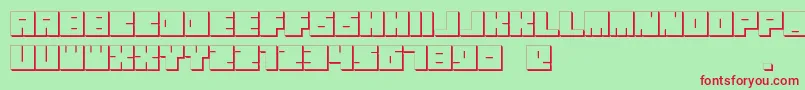 OkiExtrude Font – Red Fonts on Green Background