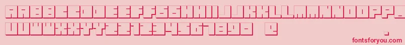 OkiExtrude-fontti – punaiset fontit vaaleanpunaisella taustalla