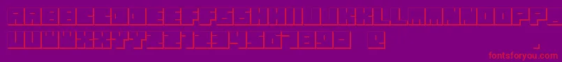 OkiExtrude-Schriftart – Rote Schriften auf violettem Hintergrund