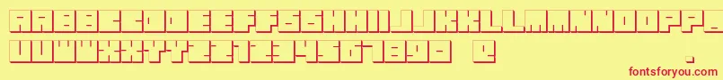 OkiExtrude Font – Red Fonts on Yellow Background
