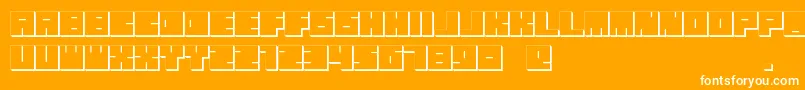 Fonte OkiExtrude – fontes brancas em um fundo laranja