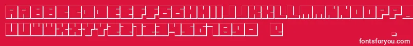 OkiExtrude-fontti – valkoiset fontit punaisella taustalla