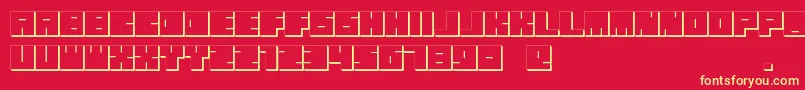 OkiExtrude Font – Yellow Fonts on Red Background