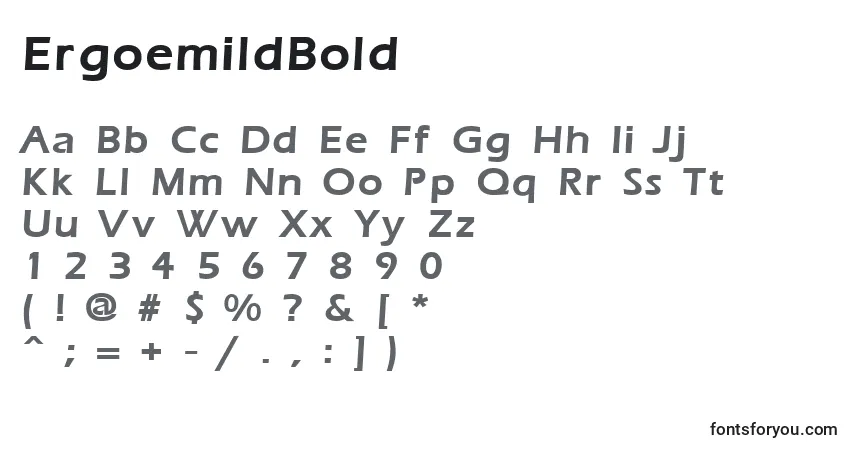 Fuente ErgoemildBold - alfabeto, números, caracteres especiales