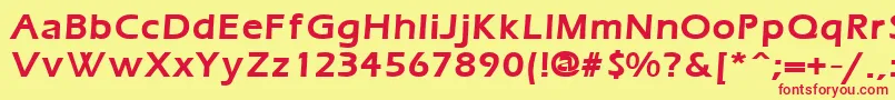 ErgoemildBold-fontti – punaiset fontit keltaisella taustalla