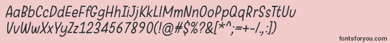 Шрифт WarungKopiLightItalic – чёрные шрифты на розовом фоне