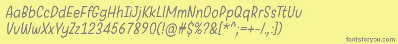 fuente WarungKopiLightItalic – Fuentes Grises Sobre Fondo Amarillo