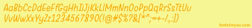 WarungKopiLightItalic Font – Orange Fonts on Yellow Background