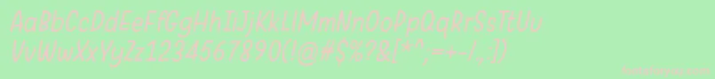 WarungKopiLightItalic Font – Pink Fonts on Green Background