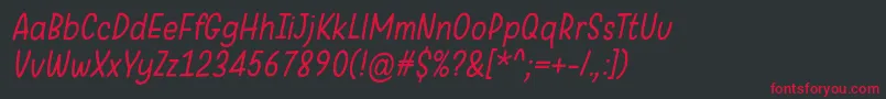 WarungKopiLightItalic Font – Red Fonts on Black Background