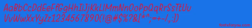 WarungKopiLightItalic Font – Red Fonts on Blue Background