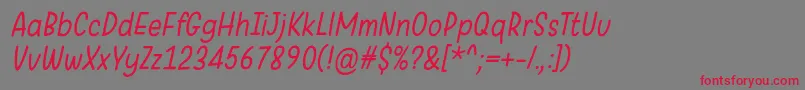 WarungKopiLightItalic-Schriftart – Rote Schriften auf grauem Hintergrund