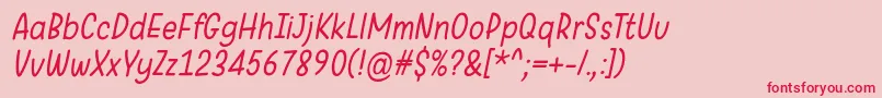 WarungKopiLightItalic Font – Red Fonts on Pink Background