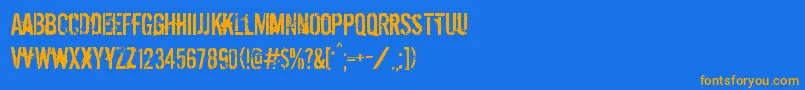 Dirty Ego Font – Orange Fonts on Blue Background