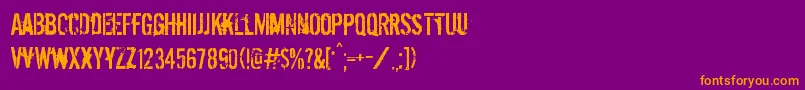 Dirty Ego Font – Orange Fonts on Purple Background