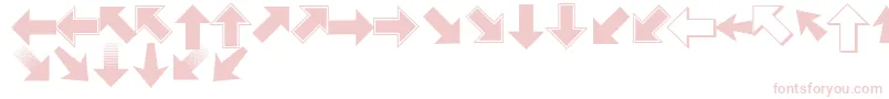 Fonte Pizzadudepointers – fontes rosa em um fundo branco