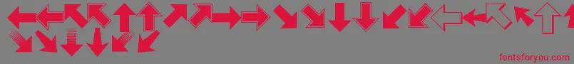Pizzadudepointers Font – Red Fonts on Gray Background