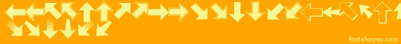 フォントPizzadudepointers – オレンジの背景に黄色の文字