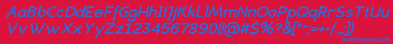 EligiblesansBolditalic Font – Blue Fonts on Red Background