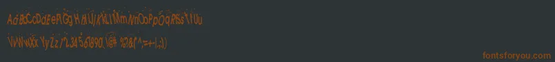 Hookedon-Schriftart – Braune Schriften auf schwarzem Hintergrund