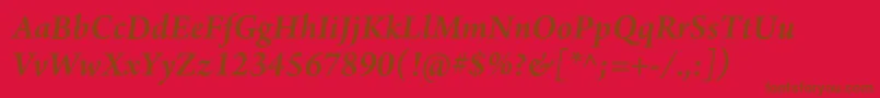 More about ArnoproSemibolditalic12pt Font ArnoproSemibolditalic12pt Font – Brown Fonts on Red Background