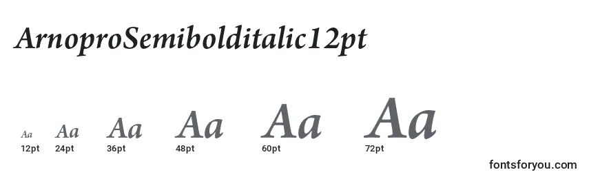 Размеры шрифта ArnoproSemibolditalic12pt