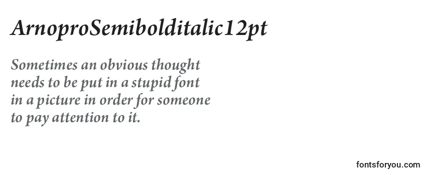 Review of the ArnoproSemibolditalic12pt Font
