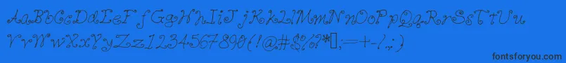 Cutiequeues Font – Black Fonts on Blue Background