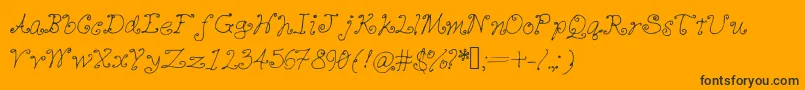 Cutiequeues Font – Black Fonts on Orange Background