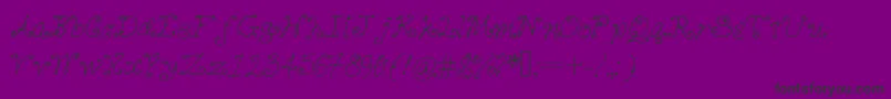 Fonte Cutiequeues – fontes pretas em um fundo violeta