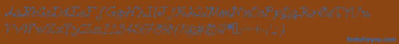 Cutiequeues Font – Blue Fonts on Brown Background