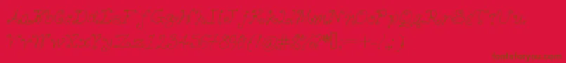 フォントCutiequeues – 赤い背景に茶色の文字