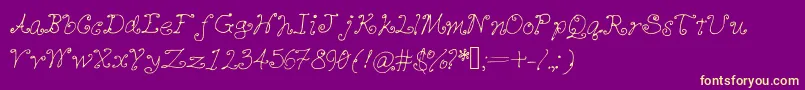 Cutiequeues Font – Yellow Fonts on Purple Background