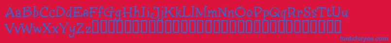 InkyST Font – Blue Fonts on Red Background