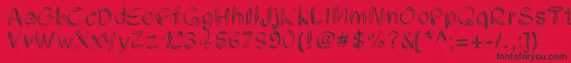 Pwfilament-Schriftart – Schwarze Schriften auf rotem Hintergrund