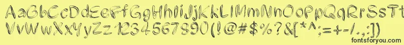 Pwfilament Font – Black Fonts on Yellow Background