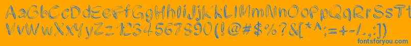 Pwfilament Font – Blue Fonts on Orange Background