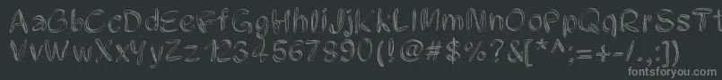 Pwfilament-fontti – harmaat kirjasimet mustalla taustalla