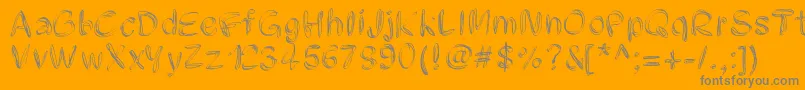 Pwfilament-Schriftart – Graue Schriften auf orangefarbenem Hintergrund